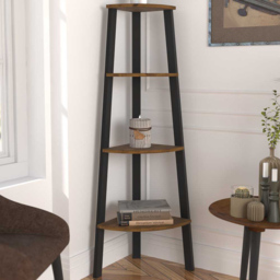 Ealing 4 Shelf Solid Pine Corner Bookcase