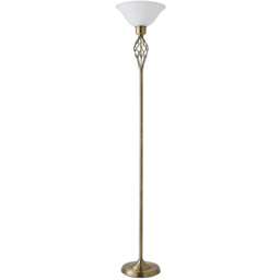 ValueLights Memphis Twist Antique Gold Uplighter Floor Lamp