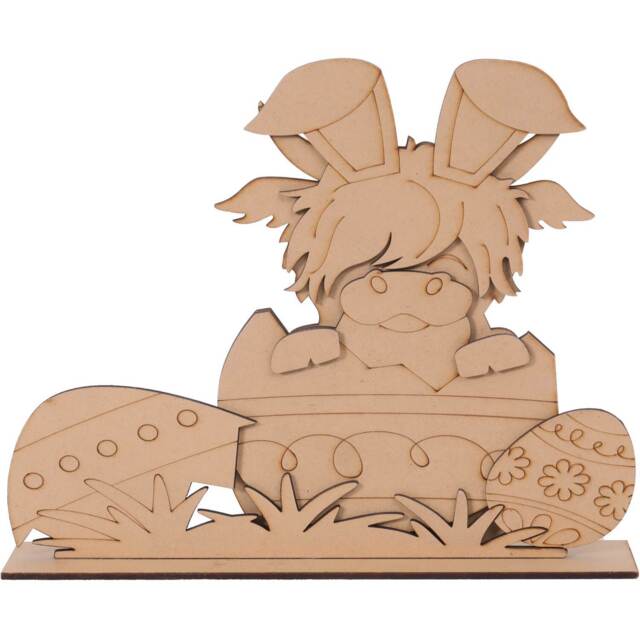 Wooden Easter Highland Cow Natural - image 1