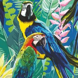 Erismann Tropical Parrot 3 Panels Wall Mural - thumbnail 2