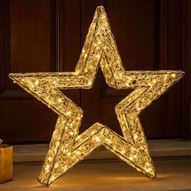 Marco Paul 960 Warm White LED Rattan Galaxy Star Christmas Decoration - image 1