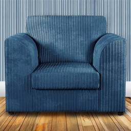 Luxor Marine Blue Jumbo Cord Armchair - thumbnail 1