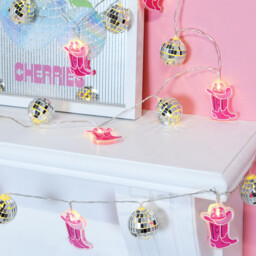 20 LED Disco Cowboy String Light Pink