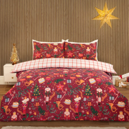 Christmas Nutcracker Duvet Set Red King - thumbnail 1
