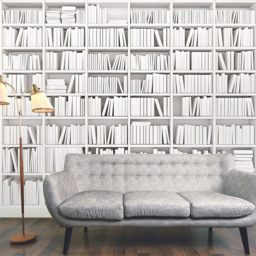Origin Murals Library White Wall Mural