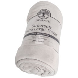 Divante Supersoft Silver Extra Large Throw 200 x 240cm