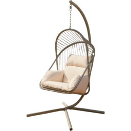 Home Source Capri Green Steel Hanging Chair with Cushions - thumbnail 2