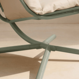 Home Source Capri Green Steel Hanging Chair with Cushions - thumbnail 4