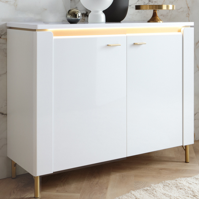 Furniture To Go Lazio 2 Door Alpine White Sideboard - image 1