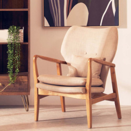 Premier Housewares Stockholm Beige Chair - thumbnail 3