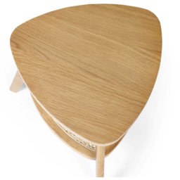 Julian Bowen Vera Single Shelf Oak Triangular Side Table - thumbnail 3
