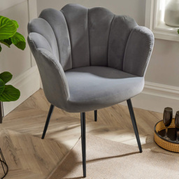 Home Source Grey and Black Scallop Occasional Chair