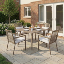 5 Piece Arabella Dining Set - Brown - thumbnail 3