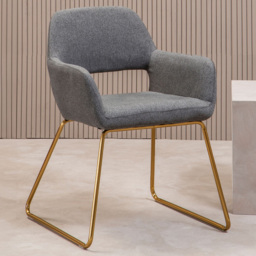 Premier Housewares Stockholm Grey and Gold Dining Chair