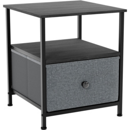 Vida Designs Chorley Grey and Black Fabric Single Drawer Single Shelf Chest of Drawer - thumbnail 2