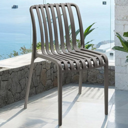tectake Alcudia Anthracite Plastic Garden Chair Set of 4