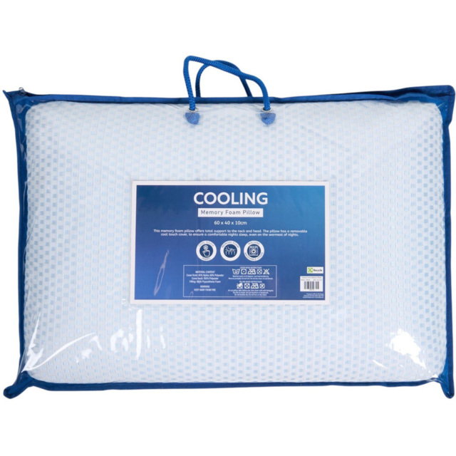 Blue Cooling Memory Foam Pillow 40 x 60cm - image 1