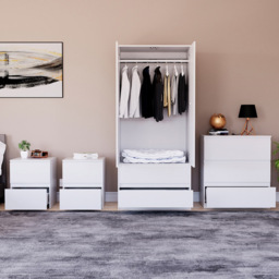 Vida Designs Denver 4 Piece White Bedroom Furniture Set - thumbnail 4