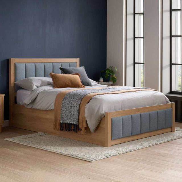 Birlea Belmont Grey Double Upholstered Ottoman Bed - image 1