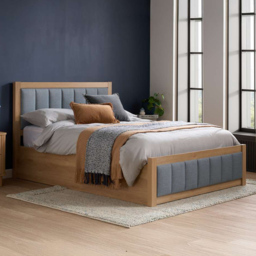 Birlea Belmont Grey Double Upholstered Ottoman Bed