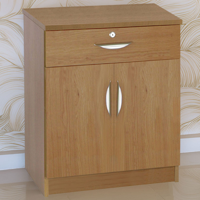 R White Cabinets Brown 2 Door Single Drawer Cupboard - image 1