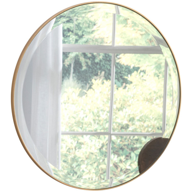 Yearn Simplicity Gold Round Bevelled Wall Mirror 46cm - image 1
