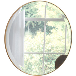 Yearn Simplicity Gold Round Bevelled Wall Mirror 46cm