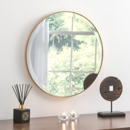Yearn Simplicity Gold Round Bevelled Wall Mirror 46cm - thumbnail 2