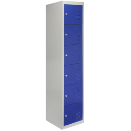 MonsterShop 6 Door Blue Metal Storage Locker - thumbnail 2