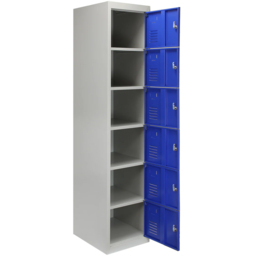 MonsterShop 6 Door Blue Metal Storage Locker - thumbnail 3