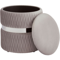 GFW Eden Grey Velvet Storage Stool - thumbnail 3