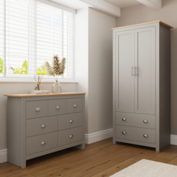 GFW Lancaster 2 Piece Grey Bedroom Furniture Set