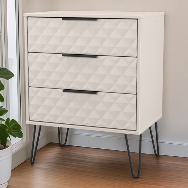 Crowndale Harlequin 3 Drawer Kashmir Matt Midi Chest of Drawers Ready Assembled - image 1