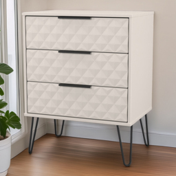 Crowndale Harlequin 3 Drawer Kashmir Matt Midi Chest of Drawers Ready Assembled - thumbnail 1