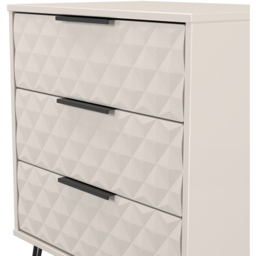 Crowndale Harlequin 3 Drawer Kashmir Matt Midi Chest of Drawers Ready Assembled - thumbnail 4