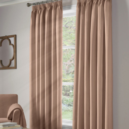 Alan Symonds Essential Plain Pencil Pleat Taped Top Curtains Pink 228 x 228cm