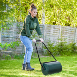 Outsunny 30L Green Fillable Lawn Roller Drum - thumbnail 2