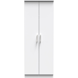 Crowndale Devon Ready Assembled 2 Door White Matt Wardrobe - thumbnail 2