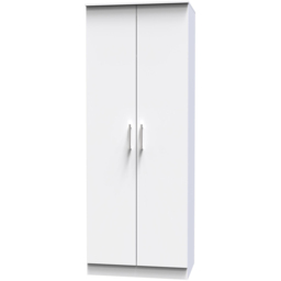 Crowndale Devon Ready Assembled 2 Door White Matt Wardrobe - thumbnail 4