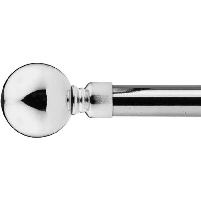 New Edge Blinds Sphere Chrome Extendable Eyelet Metal Curtain Pole Set 160-300cm - image 1