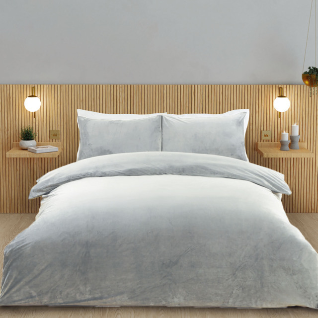 Helsinki Single Silver Fleece Duvet Cover Set - image 1