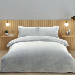 Helsinki Single Silver Fleece Duvet Cover Set