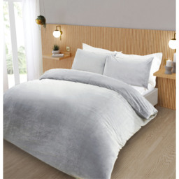Helsinki Single Silver Fleece Duvet Cover Set - thumbnail 2