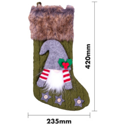 St Helens Green Gonk Christmas Stocking 42cm - thumbnail 4