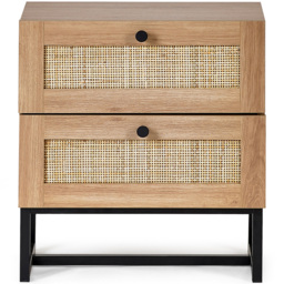Julian Bowen Padstow 2 Drawer Oak Bedside Table - thumbnail 4
