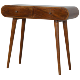Artisan Furniture London Chestnut 2 Drawer Solid Wood Console Table - thumbnail 3