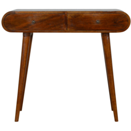 Artisan Furniture London Chestnut 2 Drawer Solid Wood Console Table - thumbnail 2