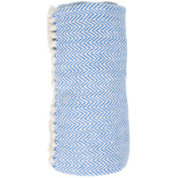 Chevron Woven Throw Blue