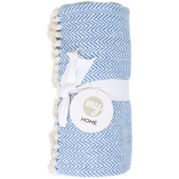 Chevron Woven Throw Blue - thumbnail 2
