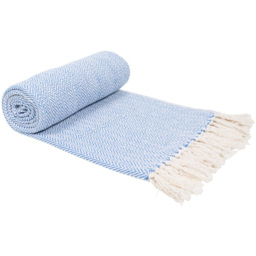 Chevron Woven Throw Blue - thumbnail 3